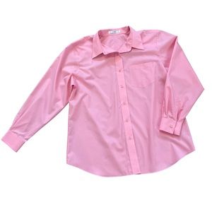 Foxcroft Wrinkle Free Pink Long Sleeve Dress Shirt